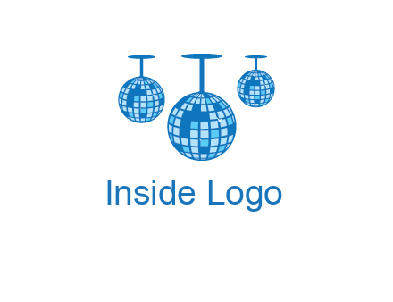 three disco balls logo
