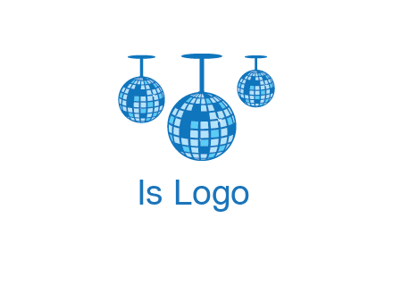 three disco balls logo
