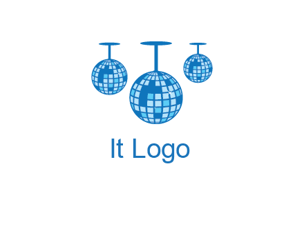three disco balls logo