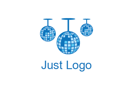 three disco balls logo