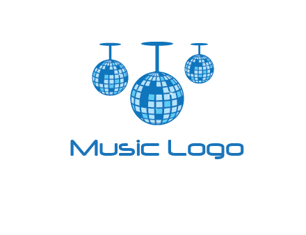 three disco balls logo