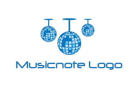 three disco balls logo