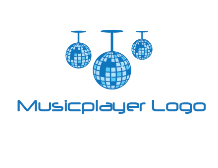 three disco balls logo