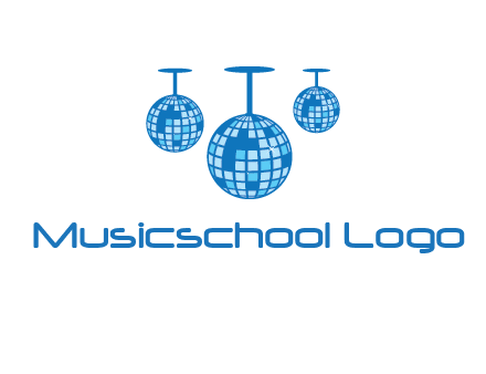 three disco balls logo