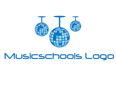 three disco balls logo