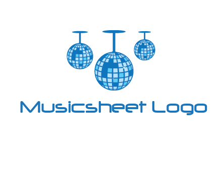 three disco balls logo