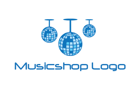 three disco balls logo