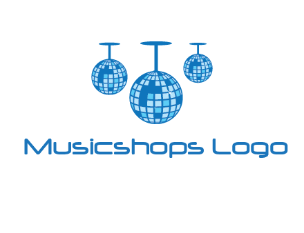 three disco balls logo