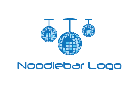 three disco balls logo