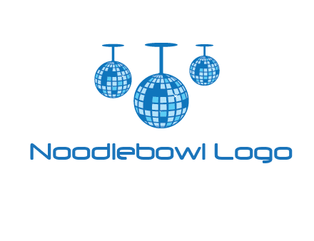 three disco balls logo