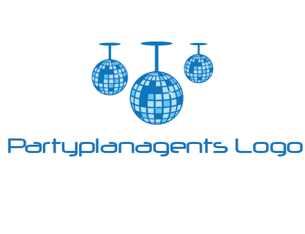 three disco balls logo