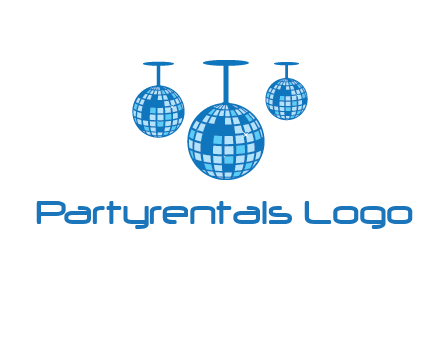 three disco balls logo