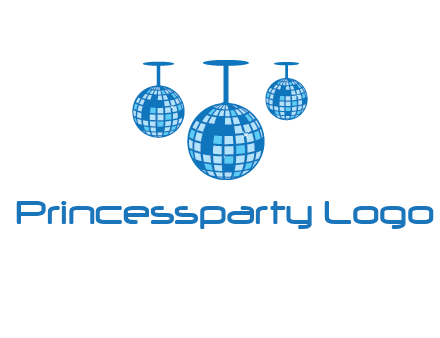 three disco balls logo