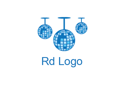 three disco balls logo