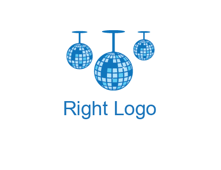 three disco balls logo