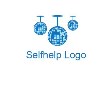 three disco balls logo