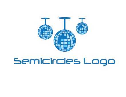 three disco balls logo