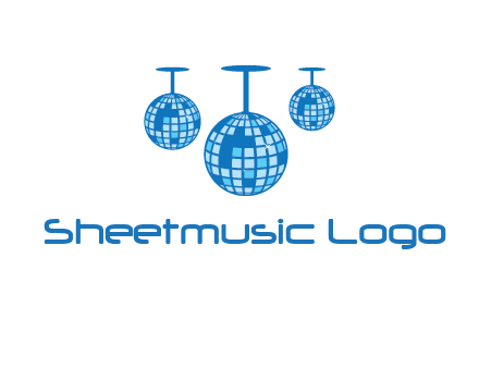 three disco balls logo