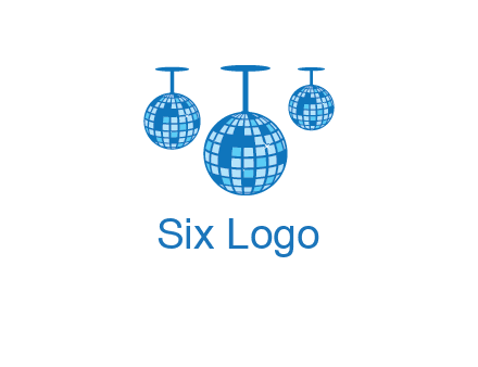 three disco balls logo