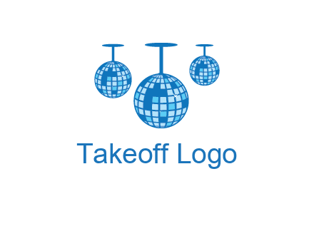 three disco balls logo