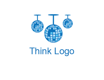 three disco balls logo