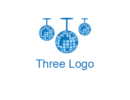 three disco balls logo