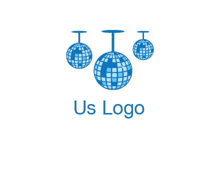 three disco balls logo