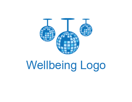 three disco balls logo