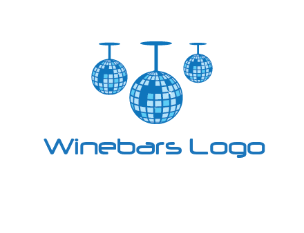 three disco balls logo
