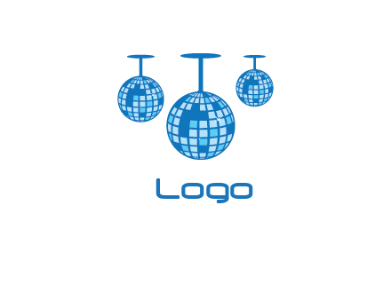 three disco balls logo