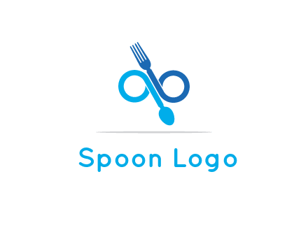 fork and spoon forming infinity sign or specs