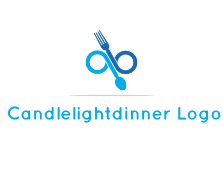 fork and spoon forming infinity sign or specs
