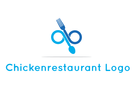 fork and spoon forming infinity sign or specs
