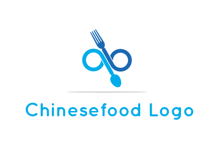 fork and spoon forming infinity sign or specs