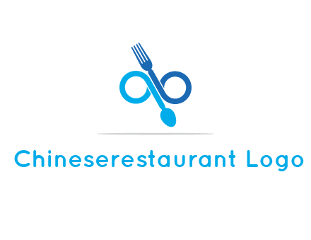 fork and spoon forming infinity sign or specs