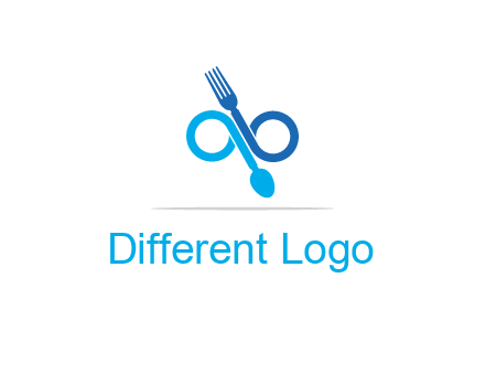 fork and spoon forming infinity sign or specs