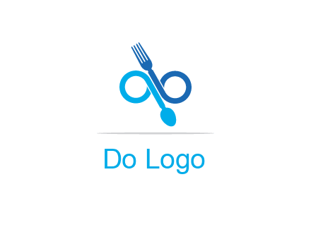 fork and spoon forming infinity sign or specs