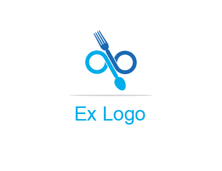 fork and spoon forming infinity sign or specs