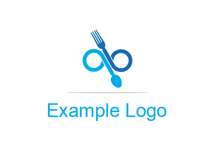 fork and spoon forming infinity sign or specs