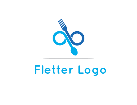 fork and spoon forming infinity sign or specs