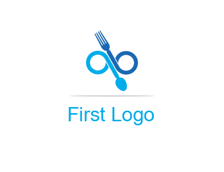 fork and spoon forming infinity sign or specs