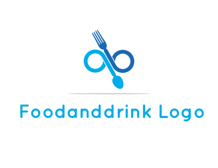 fork and spoon forming infinity sign or specs