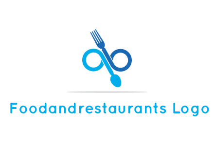 fork and spoon forming infinity sign or specs