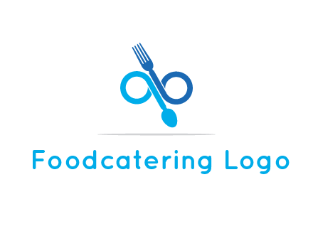 fork and spoon forming infinity sign or specs