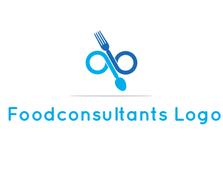 fork and spoon forming infinity sign or specs