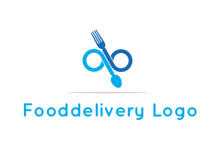 fork and spoon forming infinity sign or specs