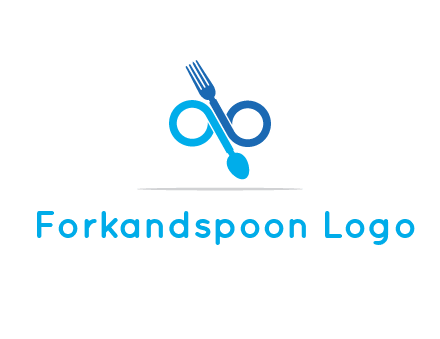 fork and spoon forming infinity sign or specs