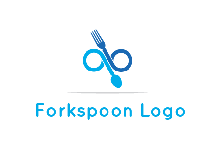 fork and spoon forming infinity sign or specs