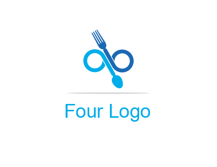 fork and spoon forming infinity sign or specs