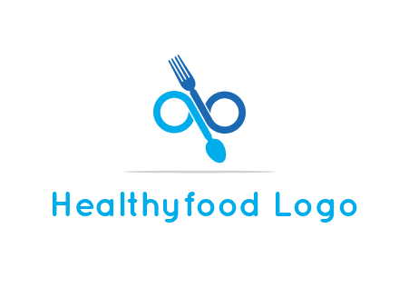 fork and spoon forming infinity sign or specs